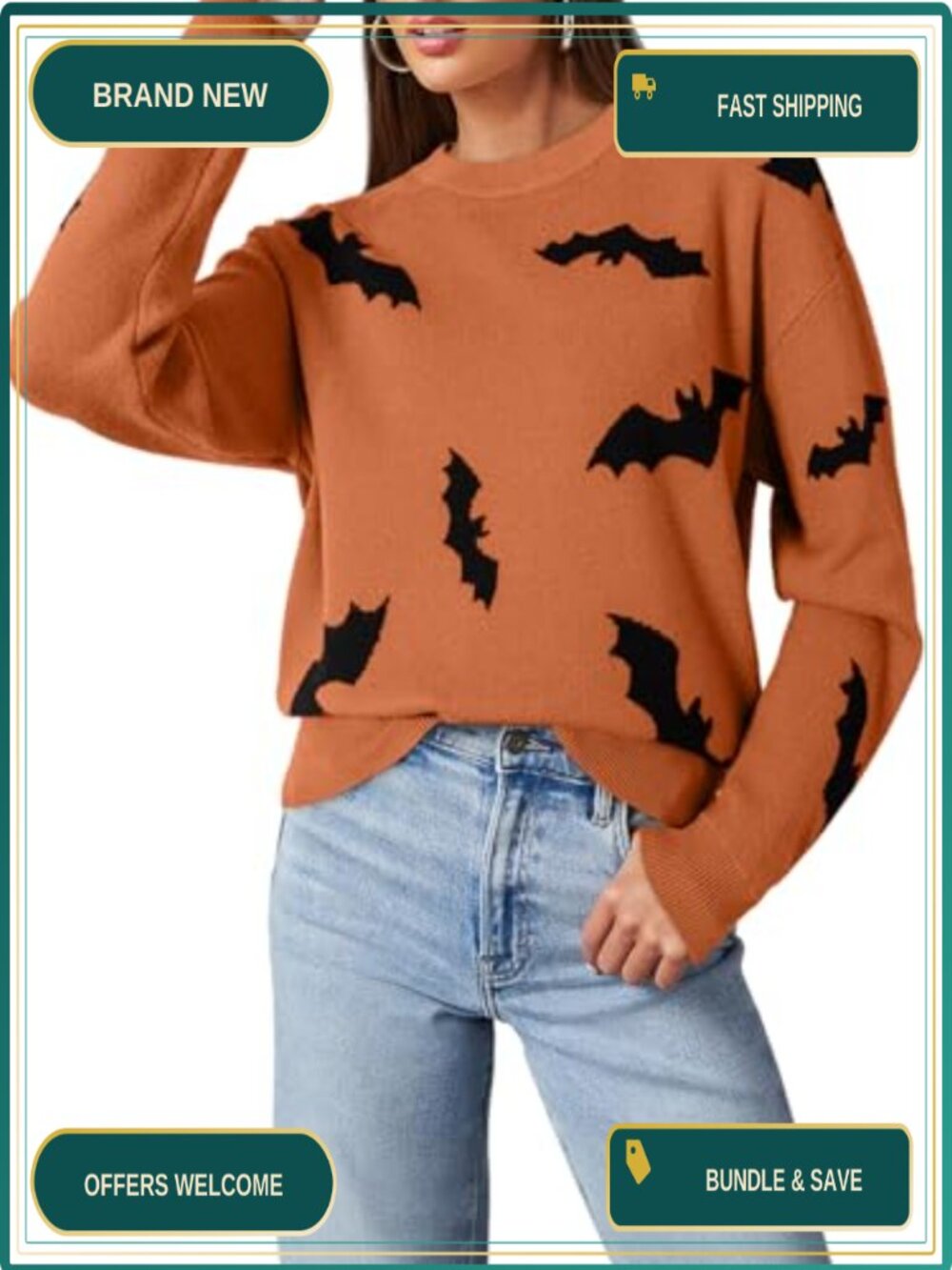 Dokotoo Women's Floral Cable Knit Pullover Sweater Crew Neck Loose Fit Top